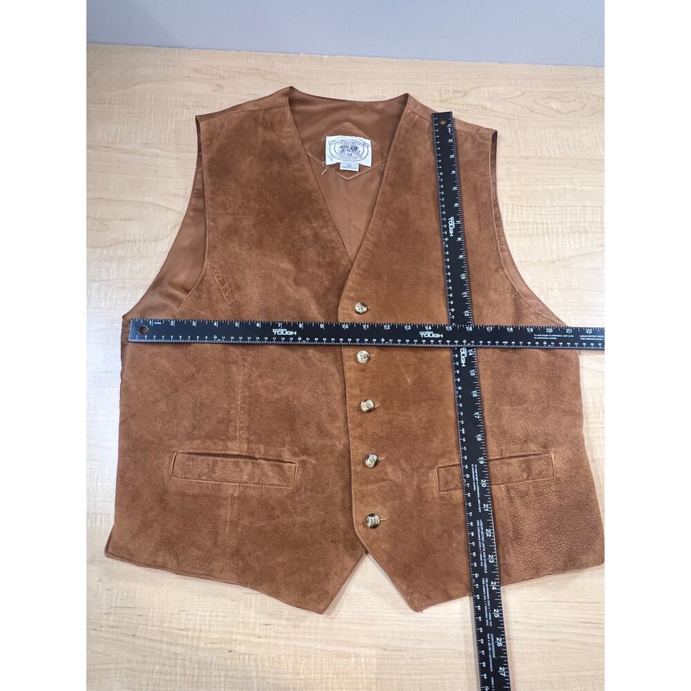 Men's Suede Button-Front Vest - Brown - Picture 4 of 5